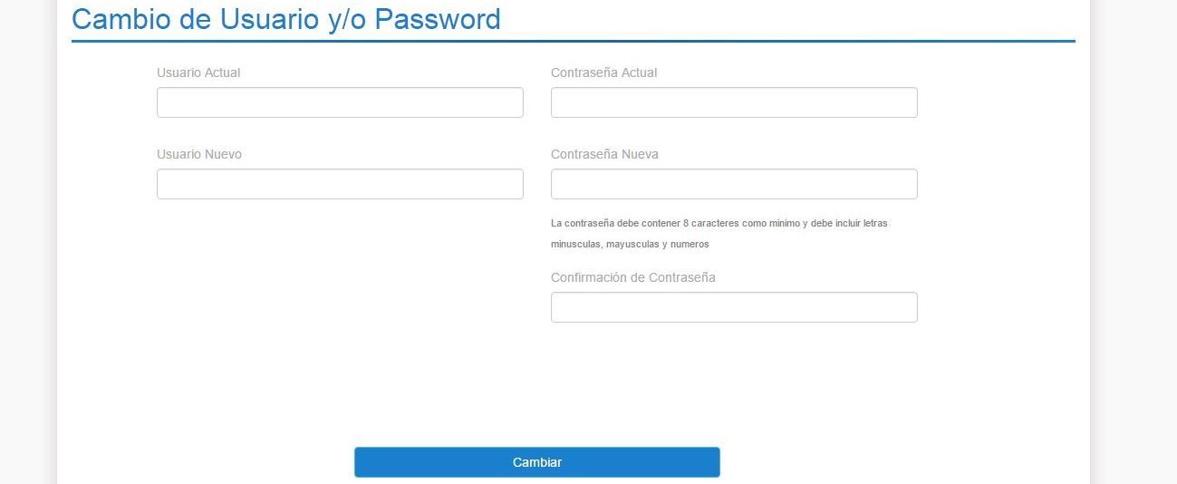 Cambio de Contraseña